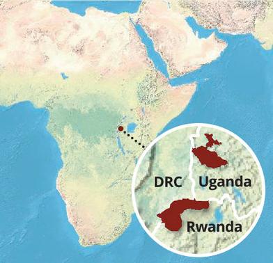 mountain gorilla habitat map